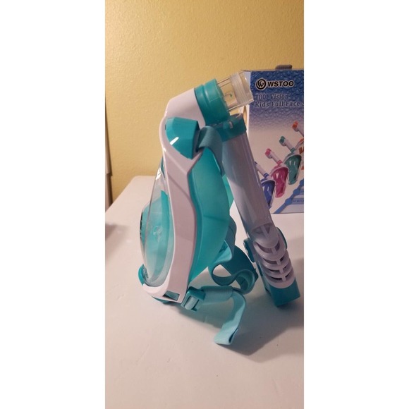 2 WSTOO Kids Snorkel Mask,Fold 180 Degree Panoramic View Kids Snorkel Mask - Picture 5 of 13